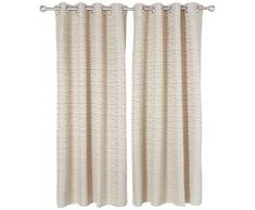 Deconovo Rideau Occultant Chambre Enfant Motif Salon Design Moderne Couche de Mousse à Oeillets Isolant Thermique 2 Pcs, Polyester, Beige, 140x245cm
