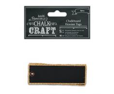 Papermania Lot de 6 étiquettes Tableau Noir en Toile de Jute, Noir