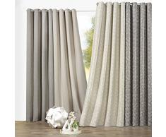heimtexland Typ499 Rideau occultant Ã Åillets Beige 245 x 135 cm