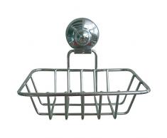 MSV 140478 Porte Savon de Bain Super Ventouse Fer/Plastique/Acier ChromÃ© 14 x 11,7 x 11,5 cm