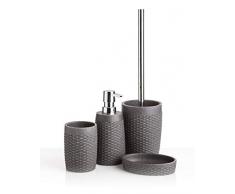 TATAY Nest Distributeur de Savon, Poly résine, Gris Anthracite, 8 x 7.6 x 17 cm