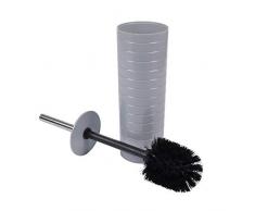 Bain 07495 Brosse WC Plastique strie Manche INOX Urban Gris Clair, Taille Unique