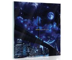 Delester Design CGB10472G7 Horloge Murale en Verre (dÃ©co-vitre), Multicolore, 40 x 40 x 4 cm