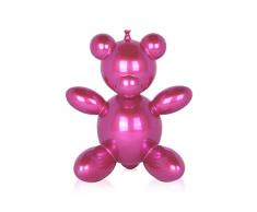 World Art Petit Ours Ballon Statue Sculpture, RÃ©sine, Multicolore, 20 x 15 x 25 cm