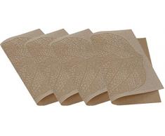 Venilia Set de table tressé FEATHER GOLD, 45 x 30 cm, 4 pcs, antidérapant résiste à la chaleur et fait, Vinyle, 59098