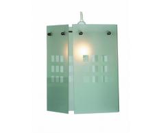 Oaks Lighting Rene Suspension Ã panneaux en verre Motif carrÃ©s blancs