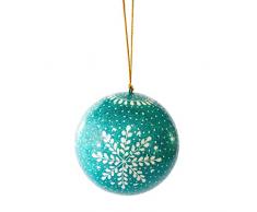 Bollywood Boule de NoÃ«l Motif Flocon de Neige, Turquoise, 7,6Â cm