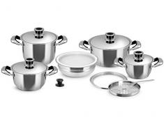 INOXPRAN 5400 Classic Batterie de Cuisine, 14 pièces, Acier Inoxydable, Acier Inoxydable, Acier, 30 x 25 x 53 cm, 14 unités