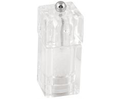 Home Moulin à Sel avec Mécanisme Acrylique/Céramique INOX, Transparent, 12 cm