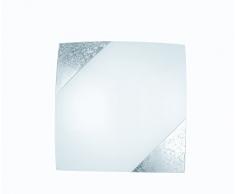 Eco Light I-PARIS/3030 SIL Plafonnier, Verre, E27, 60 W, Silber, 30 x 30 x 0 cm
