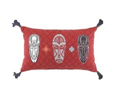 COTON dintÃ©rieur TRIBALINE Coussin Pompons, Multicolore, 30 x 50 CM