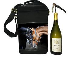 COUNTRY MATTERS de Vieux Amis Motif Cheval Sac Ã vin Picnic Isotherme, Polyester, Multicolore, 10Â x 23Â x 34Â cm