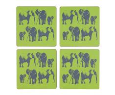 Space 1a Design Elefant Family Lot de 4 Dessous de Verre