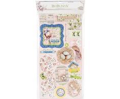 Bo Bunny Serendipity Panneaux de Particules Autocollants Multicolore 35,56 x 16,51 x 0,4 cm