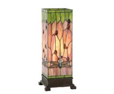 Lumilamp 5LL-9218 Tiffany Lampe de table en verre coloré 18 x 18 x 45 cm E27/max 1 x 40 W Verre décoratif coloré fait main