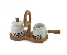 Villa dEste Home Tivoli Set Sucrier et Pot à Lait, Porcelaine, Blanc, L. 24 x P. 13 x H. 16 cm