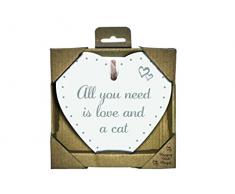 Magnet & Steel Aimant en Acier et Tout ce Dont Vous Avez Besoin est Amour et Un cÅur Cat-Wooden, Bois, Multicolore, 13Â x 0.7Â x 13Â cm