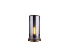 Lumineca Lampe de table finition verre smoky Panbat, 4 W, diamètre : 24 cm Hauteur : 40 cm.