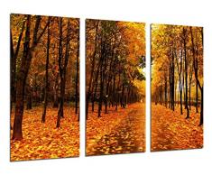 Tableau Moderne Photographique, Impression sur bois, Paysage Forêt Montagne Coucher de soleil, 97 x 62 cm, ref. 26365