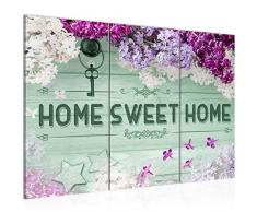 Tableau decoration murale Accueil lilas 120 x 80 cm - XXL Impression sur Toile Salon Appartment 3 Parties - prÃªt Ã accrocher - 503731b