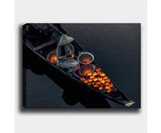 Bonamaison Peinture sur toile, multicolore, 70 x 100 cm - ConÃ§u et fabriquÃ© en Turquie