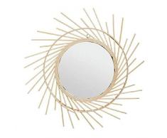 Dcasa Miroir Mural en Bambou pour décoration de la Maison Unisexe Adulte, Multicolore (Multicolore), Unique