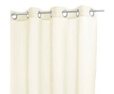 HomeMaison Voilage Uni Effet Brillant, Polyester, Ecru, 240x135 cm