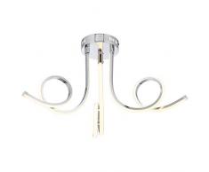 Homemania 51728-01-C03-CR Nevro Plafonnier Chrome Métal Cristal 45 x 45 x 33 cm