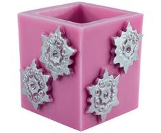 Magic Candle World Candles Collection hiver Stars Lanterne avec konvexen, peints main, cristal Fuchsia, 11,5Â x 11,5Â x 11,5Â cm