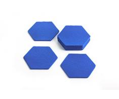 1buy3 Lot de 8 Dessous de Verre hexagonaux en Feutre 5 mm dépaisseur Bleu