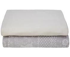 Garnier-Thiebaut SECRET GARDEN Drap Plat, Coton, Gris, 240 x 310 cm