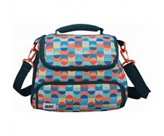 Built Sac Ã dÃ©jeuner Isotherme avec Motif rÃ©tro, Polyester PEVA, Bleu Sarcelle, 11.5 x 17 x 24 cm