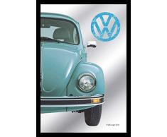 Empire merchandising 657602 pour volkswagen beetle käfer- half demi-whiskey avec cadre en plastique 20 x miroir 30 cm