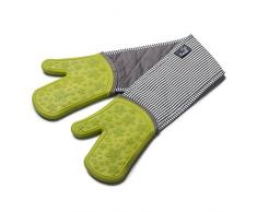 Zeal Coque en Silicone Heavy Duty Double Gants de Gants de Cuisine, Gris foncé, Coton, Vert Citron, 26 x 19 x 26 cm
