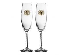Crystelle aljulia 2543 Champagne Verre, Cristal, 220 ML, 4,5 x 4,5 x 24,5 cm, 2 unités
