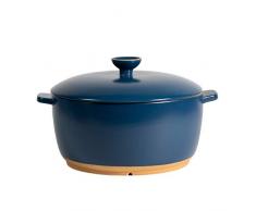 De La Terre Grand four en céramique hollandais - Batterie de cuisine thermique résistante aux chocs conçus pour le four, micro-ondes, poêle ou gril, 11 pouces / 6,25 Qt