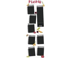 DECORATION adhésive pour CUISINE et réfrigérateurs Menus de La Semaine Autocollant, Polyvinyle, Multicolore, 59,5 x 0,1 x 180 cm