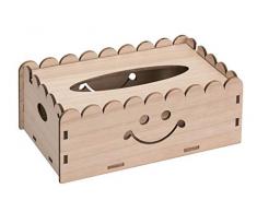 Glorex 6 1682 151 Boîte à mouchoirs en Bois 25x13x9,4cm, Motif Smily, Naturel