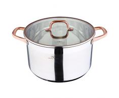 Bergner Infinity Chef Faitout Ã Induction en Acier Inoxydable avec Couvercle en Verre ArgentÃ© 30Â x 19,5Â x 40Â cm