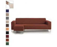 Eiffel Textile Housse élastique de Canapé Rustique Chaise Longue Court Gauche, Coton, Marron, 41 x 21 x 6 cm