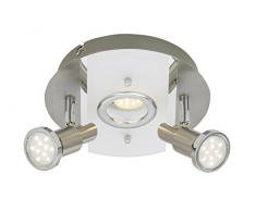 Briloner Leuchten 3595-032 plafonnier, Spots, Lampe Salon denfant ou Chambre a Coucher, Applique LED, Métal, 3 W, Matt-Nickel
