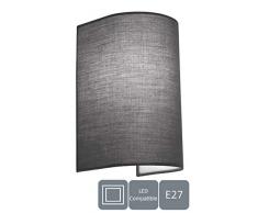 HARPER LIVING 1 Applique murale avec interrupteur Tissu de haute qualitÃ© 25,5 cm x 15,5 cm x 14 cm IdÃ©al pour le salon, le couloir, la chambre (gris)