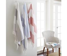 Pacific Coast Textiles Fouta Laine Teints Serviette de Plage, Rouge