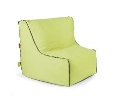Outbag Piece Zipper Pouf, Polyester, Citron Vert, 90 x 80 cm