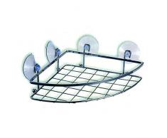MSV 140228 Etagere Angle Ventouse Acier Chromé/PVC