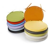 MI CASA Ãcru Lisse, écru, Coussin de Chaise Rouge