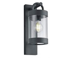 Trio Leuchten 204160142 Sambesi Applique murale dextérieur en fonte daluminium Noir mat acrylique transparent 1 x E27