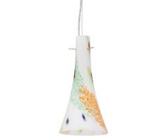 Naeve Leuchten 7007184 (768301 + 085562) Suspension en verre et en métal brillant Multicolore Longueur verre : 30 cm Diamètre : 15 cm Hauteur : 100 cm