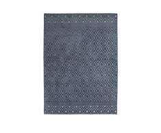 Thedecofactory 133382 Tapis Bleu 133X180 POLYPRO Heat Set Vintage Relief, 180 x 133 x 1,5 cm