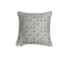 Tiipoi Moderne Kantha carré à Coussin, Coton/Fil Poly, Gris, 50 x 1.19 x 50 cm